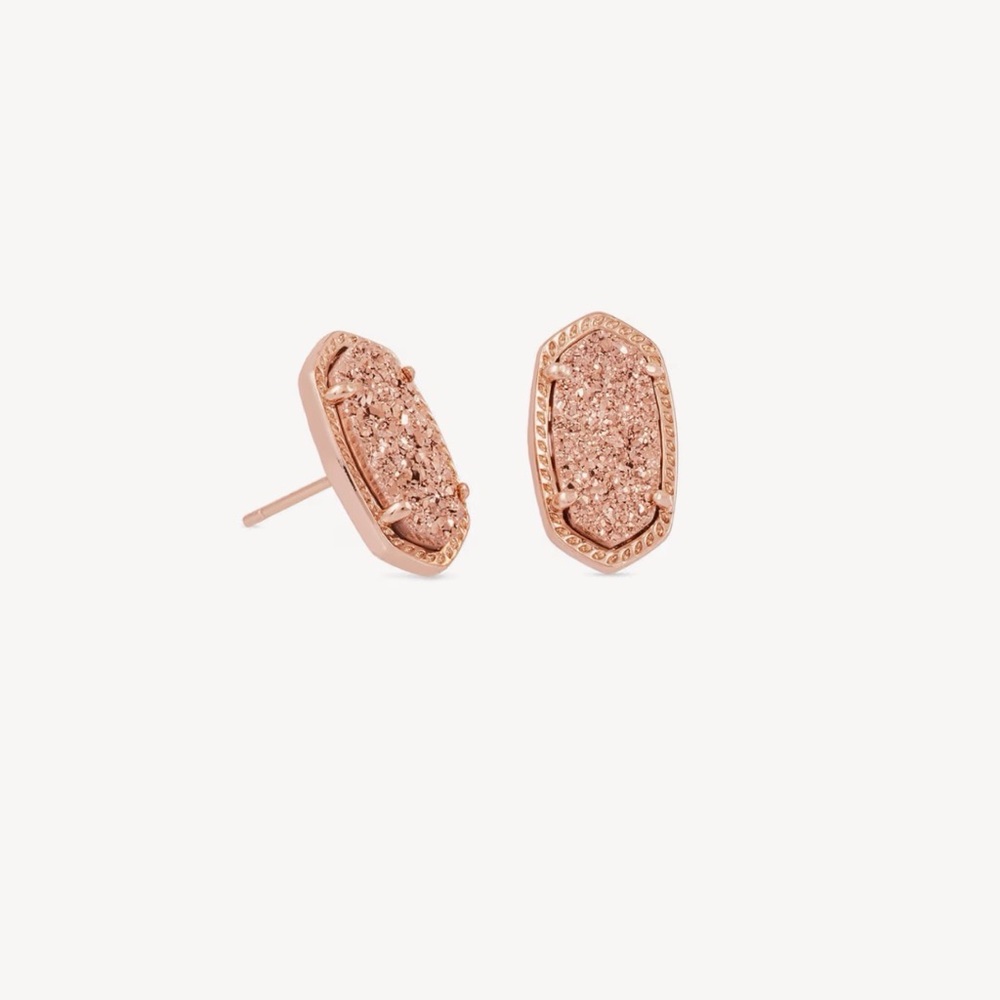 Kendra Scott Ellie Rose Gold Drusy Stud Earrings